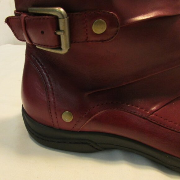 Clarks Dark Red Leather Ankle Boots - Picture 4 of 16